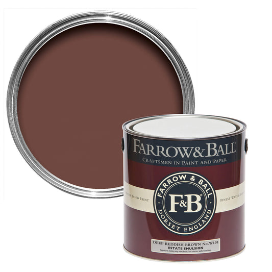 Farrow & Ball Deep Reddish Brown No. W101 - Flat Eggshell 5L