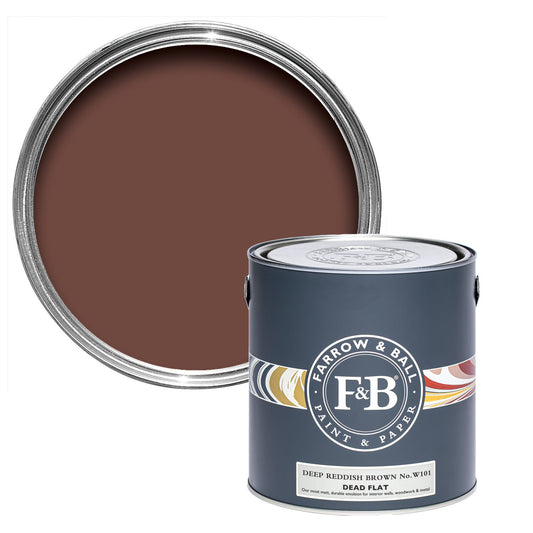 Farrow & Ball Deep Reddish Brown No. W101 - Dead Flat 5L