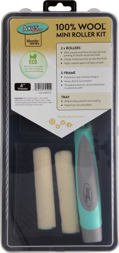 Bespoke Decor (Blonde) 100% Wool Mini Roller Kit 4" (tray, frame & 2 rollers) paint